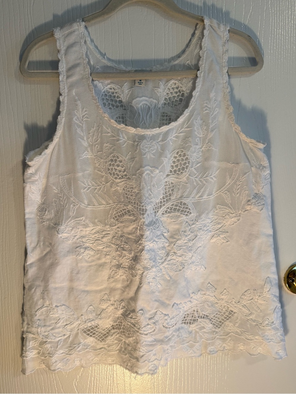 Sundance White Embroidered Lace Camisole